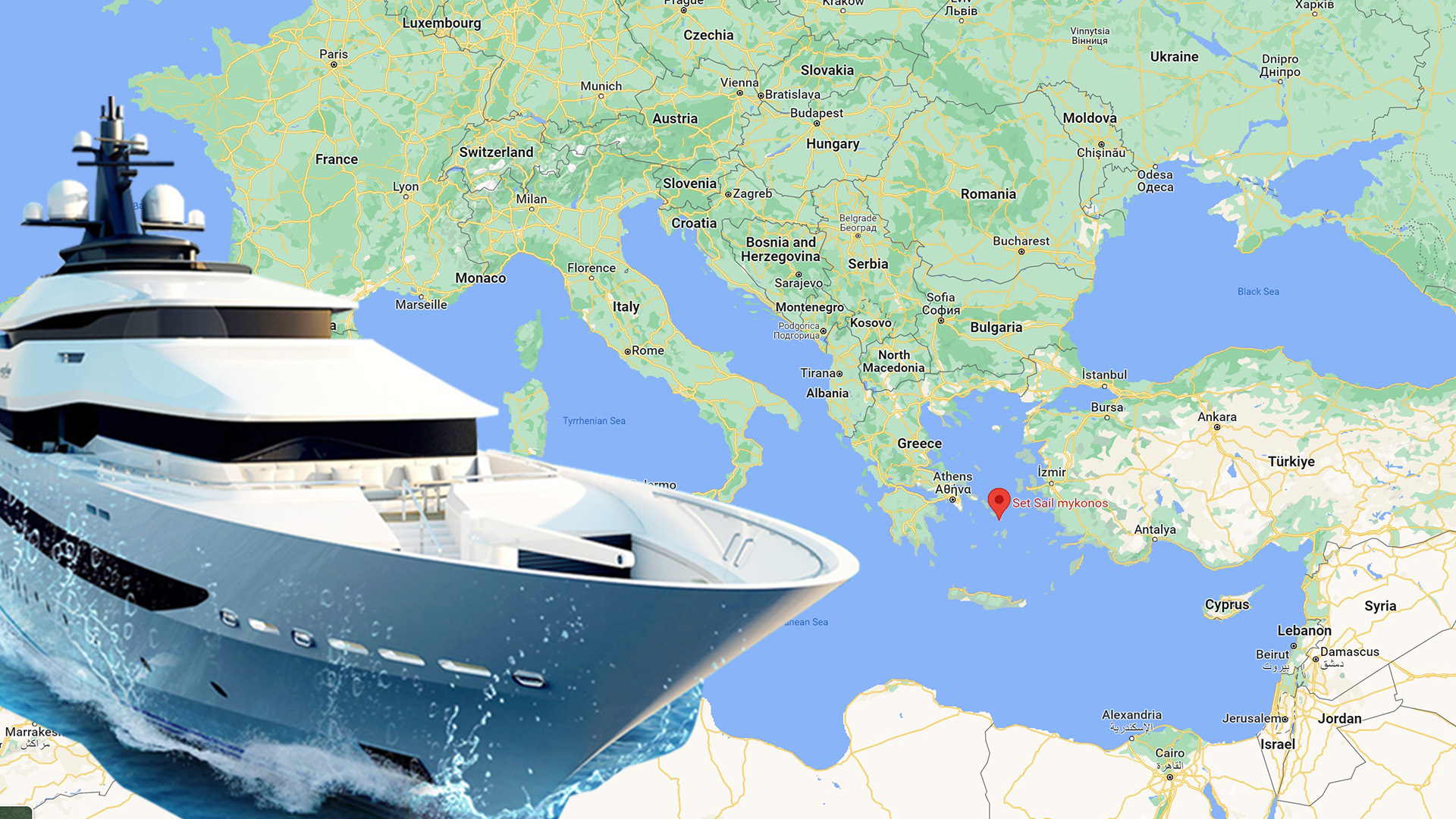 How Long Would it Take to Travel by Yacht from Cannes, France to Mykonos?